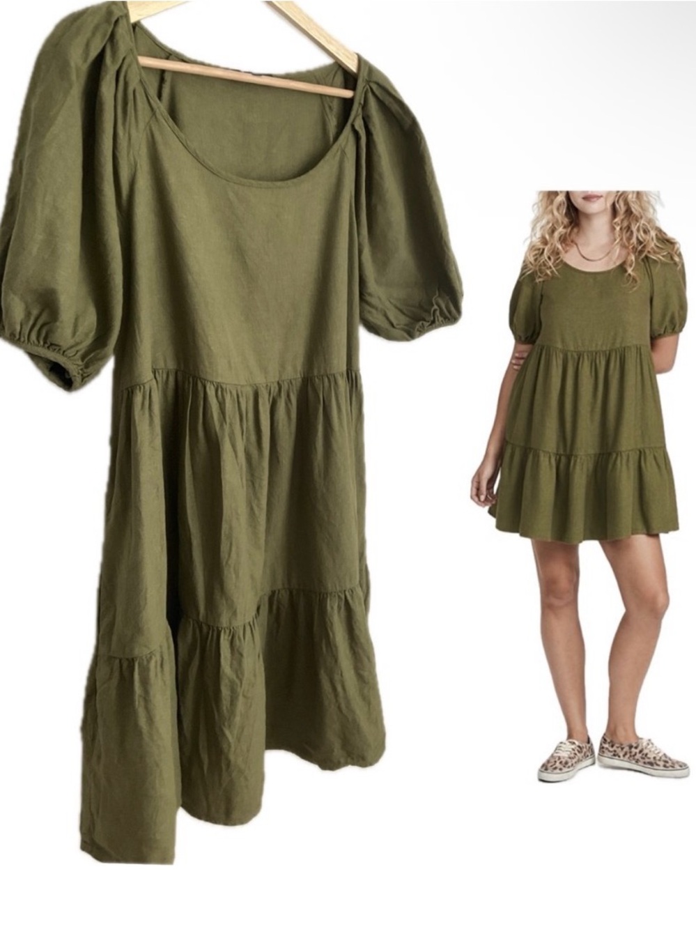 Madewell (Re)sponsible puff-sleeve mini dress Small